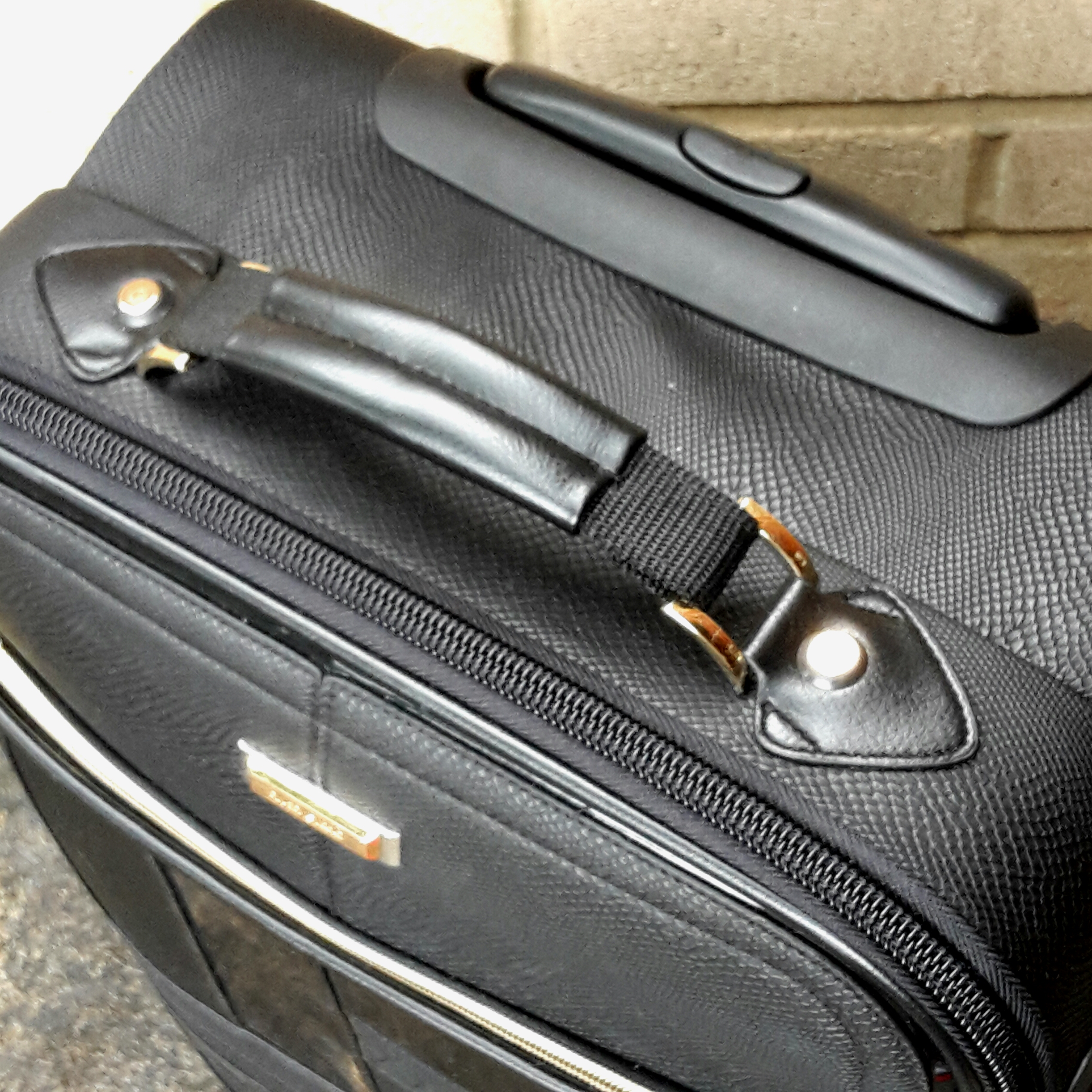 product review river island black patent panel suitcase