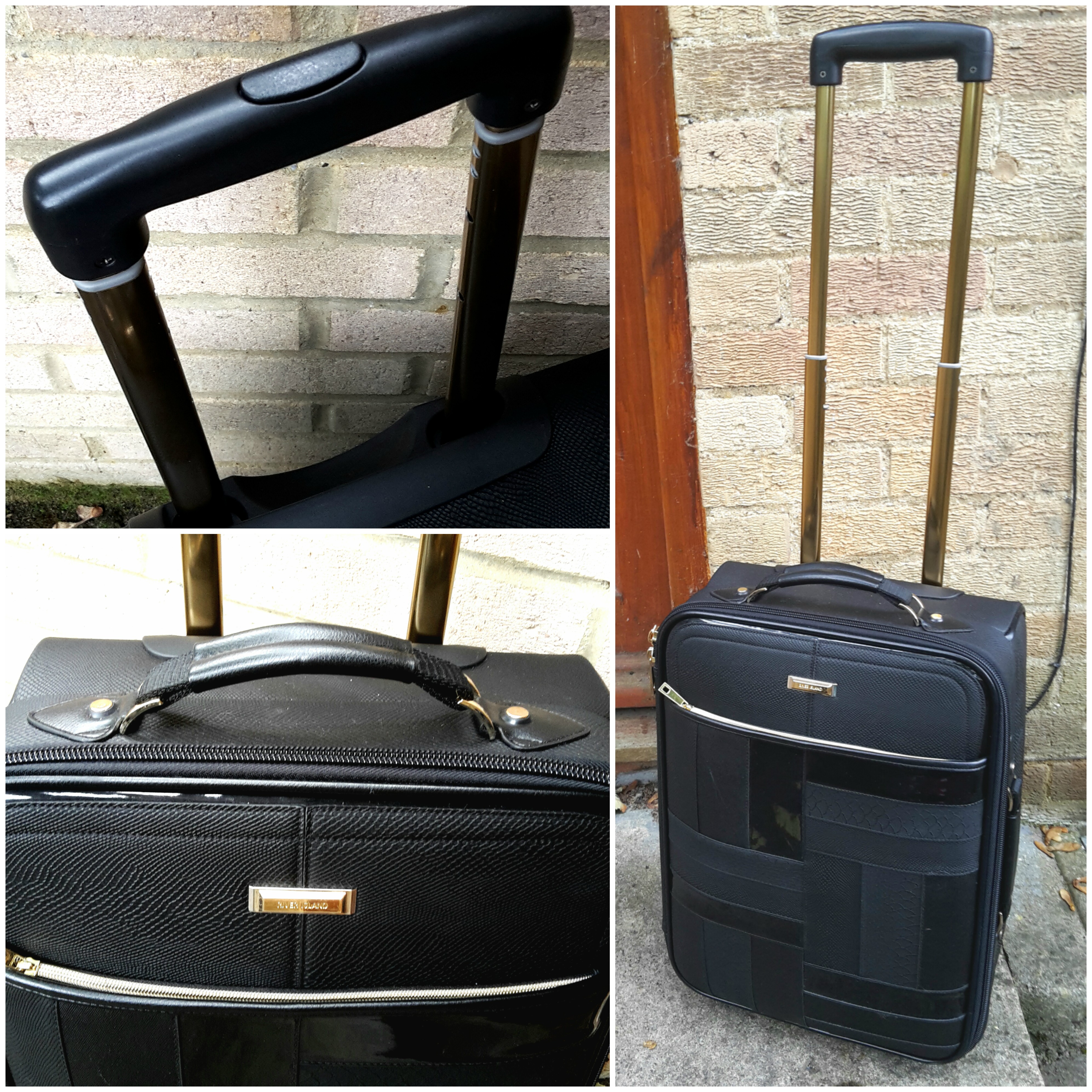 product review river island black patent panel suitcase