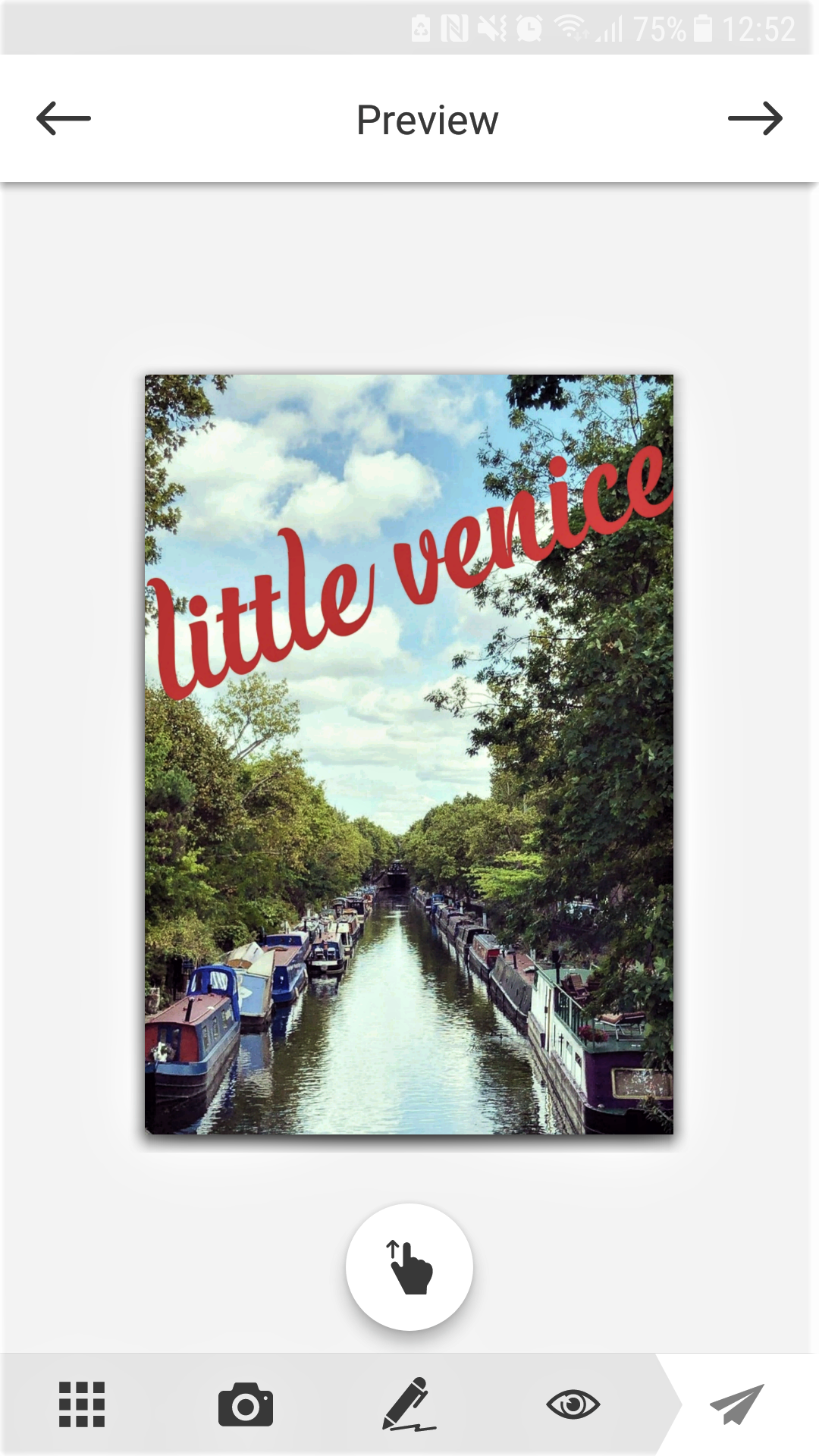 creating personalised postcards with MyPostcard App