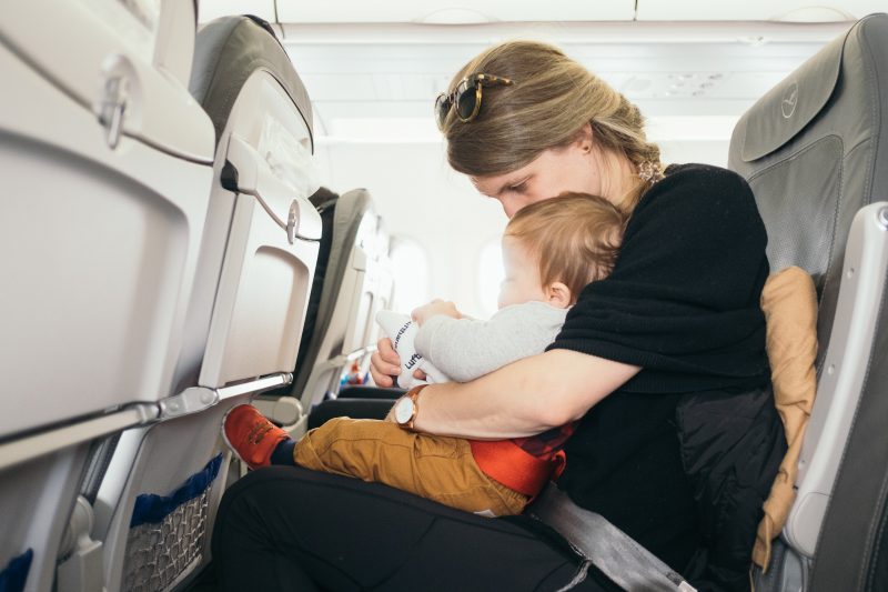 coping with children on a flight