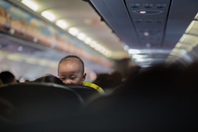 coping with children on a flight